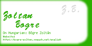 zoltan bogre business card