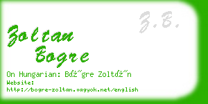 zoltan bogre business card